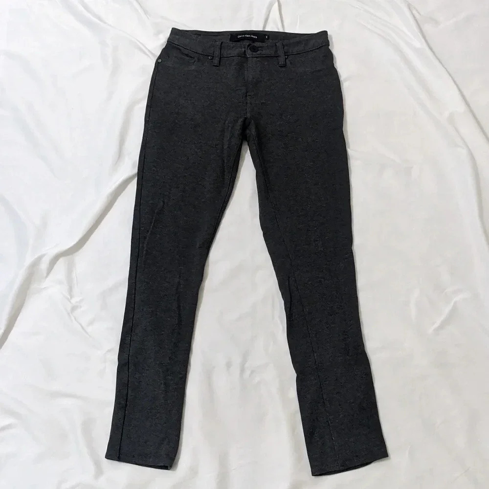 Calvin Klein Women's Stretch Ponte Pants, Color Charcoal Gray Size Various - Picture 2 of 12